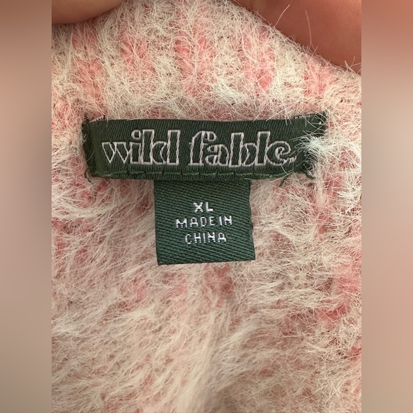 064 Wild Fable Pink Crop Top Sweater - Picture 5 of 6